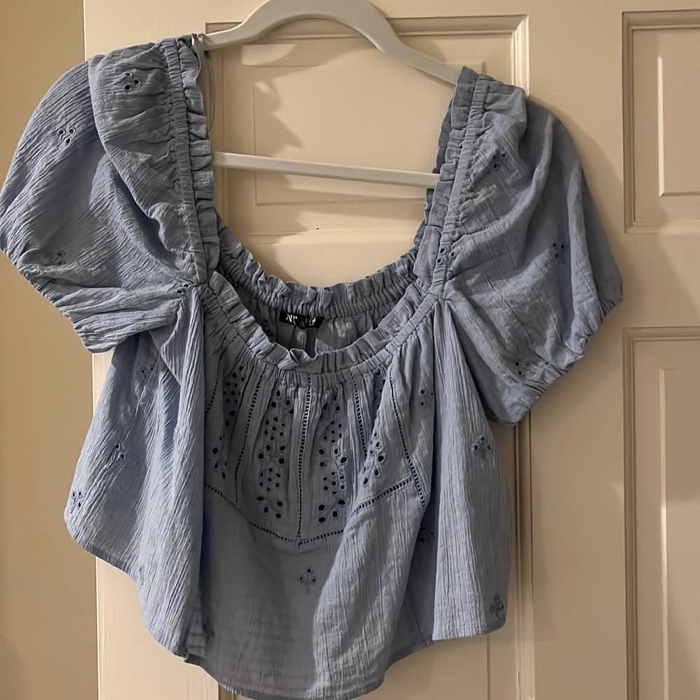 Zara knit blue top size small